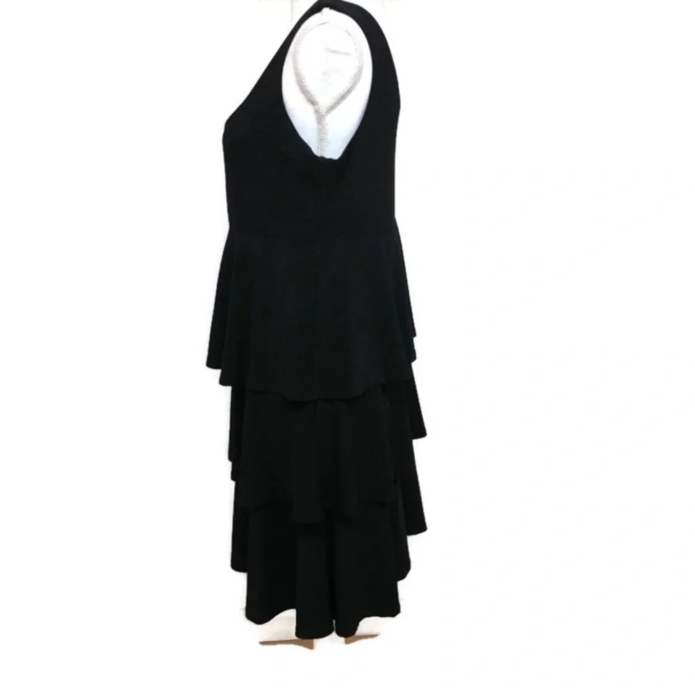 Tiani B Black Tier Ruffled Dress Sz.M